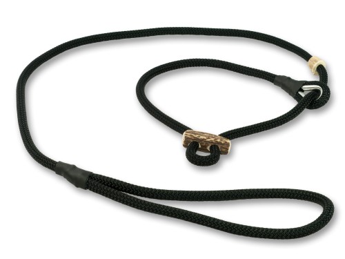 Smycz mysliwska Field trial ze stoperem czarna 8mm