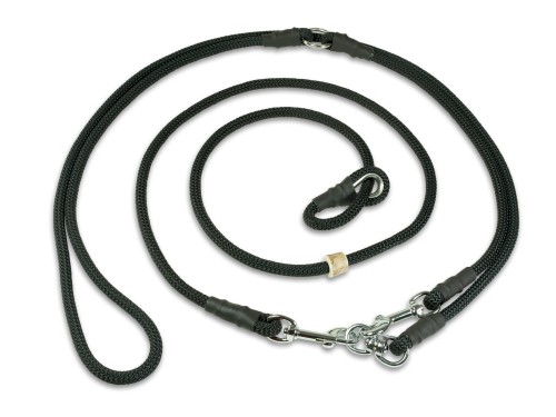 Smycz mysliwska Hunting Profi bez stopera czarna 8mm