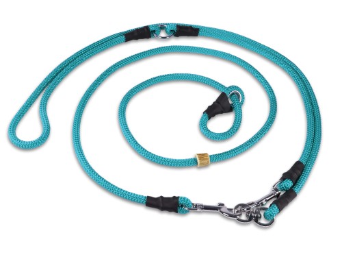 Smycz mysliwska Hunting Profi bez stopera turkusowa 8mm