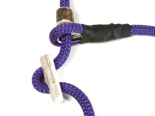 Smycz mysliwska Hunting Profi ze stoperem  fioletowa 8mm