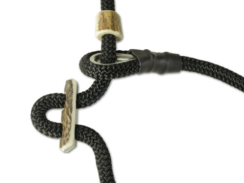 Smycz mysliwska Hunting Profi ze stoperem  czarna 8mm