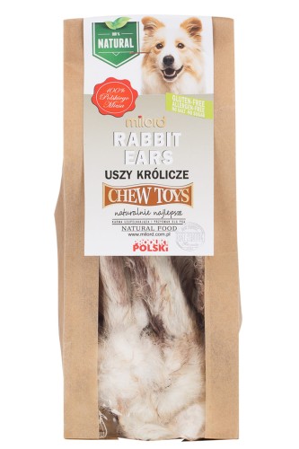 Suszone uszy krolicze z futrem 150g