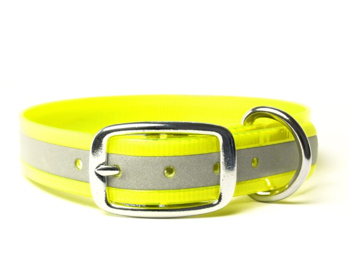 Obroza Biothane Deluxe reflex gold 25mm jaskrawozolta