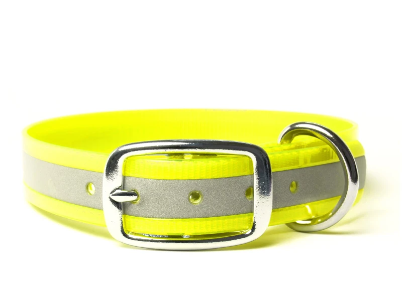 Obroza Biothane Deluxe reflex gold 25mm jaskrawozolta