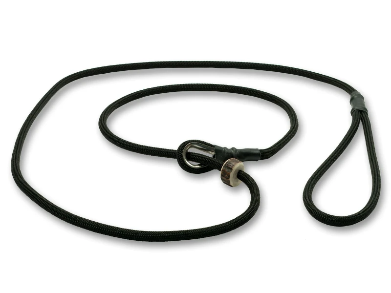 Smycz mysliwska Field trial bez stopera czarna 6mm