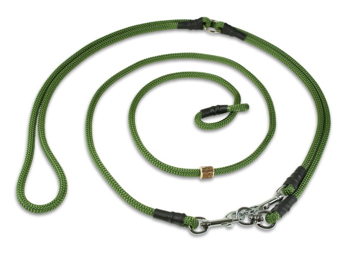 Smycz mysliwska Hunting Profi bez stopera khaki 8mm