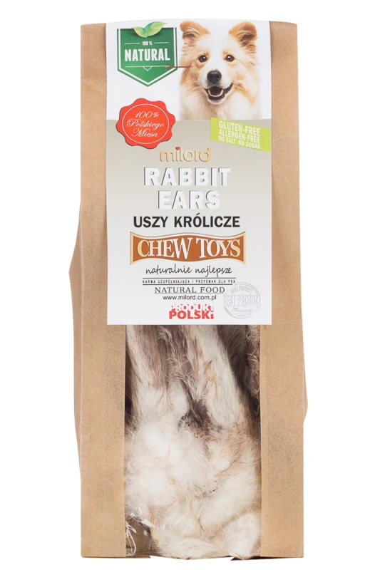 Suszone uszy krolicze z futrem 150g